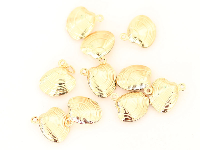 Achat Pendentif coquillage palourde - plaqué à l'or fin 18K