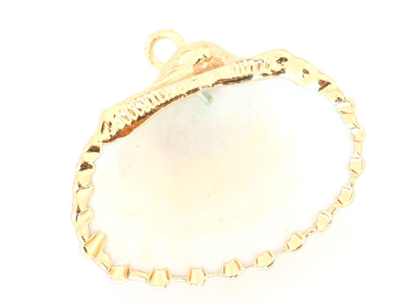 achat Pendentif coquillage coquille 25 mm- bordure dorée