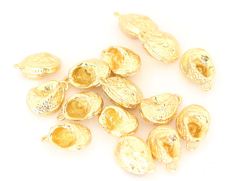 achat Breloque coquillage 12 mm - doré à l'or fin 18K