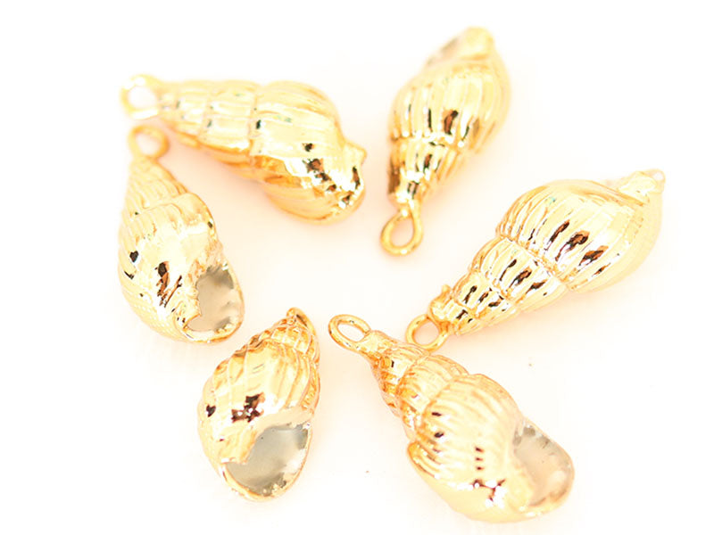 achat Pendentif coquillage spirale 25 mm - laiton doré