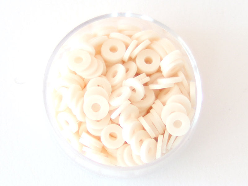 achat Boite de perles rondelles heishi 6 mm - blanc rosé