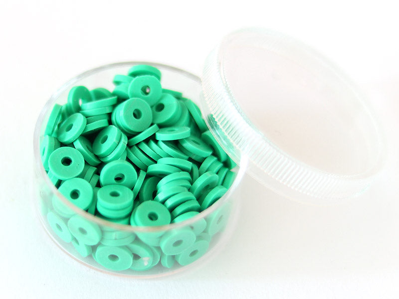 Achat Boite de perles rondelles heishi 6 mm - vert plante