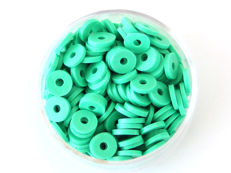 Achat Boite de perles rondelles heishi 6 mm - vert plante
