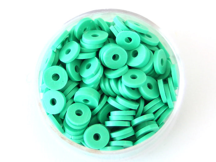 Achat Boite de perles rondelles heishi 6 mm - vert plante