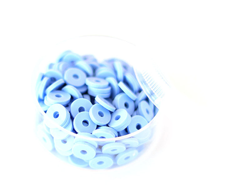 Achat Boite de perles rondelles heishi 6 mm - bleu pastel