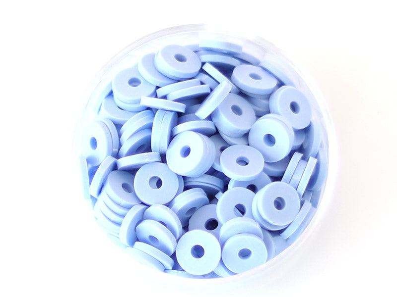 Achat Boite de perles rondelles heishi 6 mm - bleu pastel