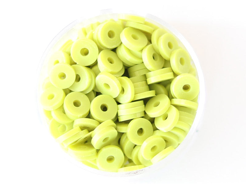 Achat Boite de perles rondelles heishi 6 mm - vert anis