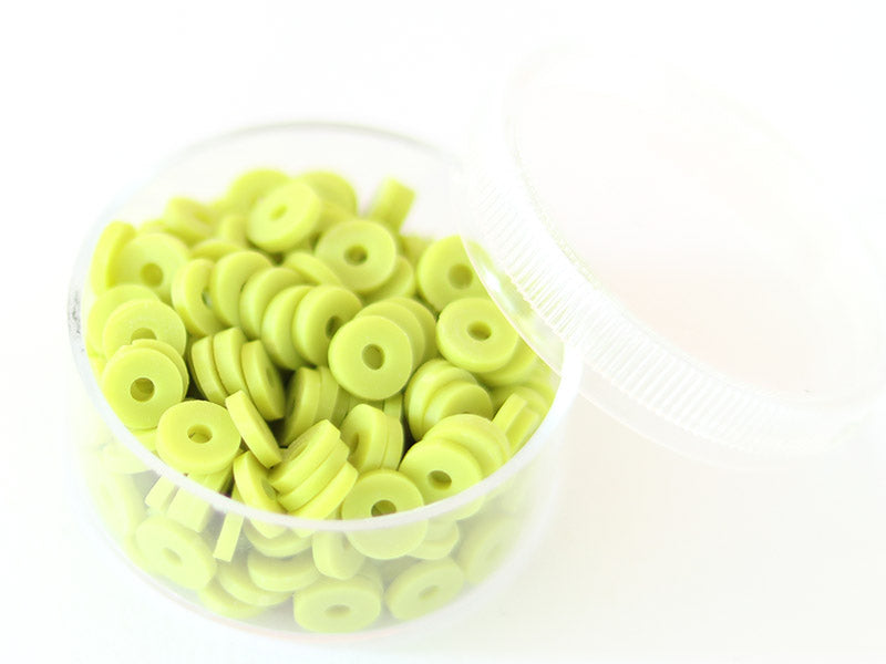 Achat Boite de perles rondelles heishi 6 mm - vert anis