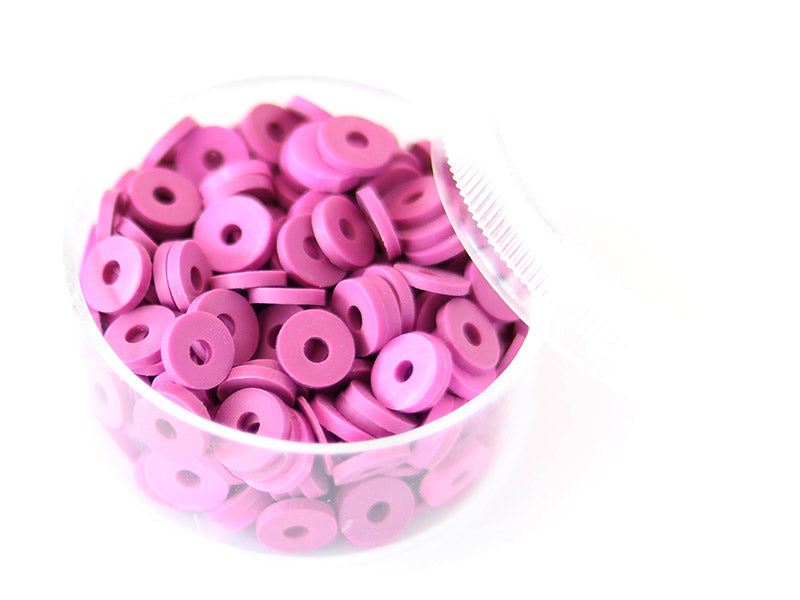 Achat Boite de perles rondelles heishi 6 mm - orchidée