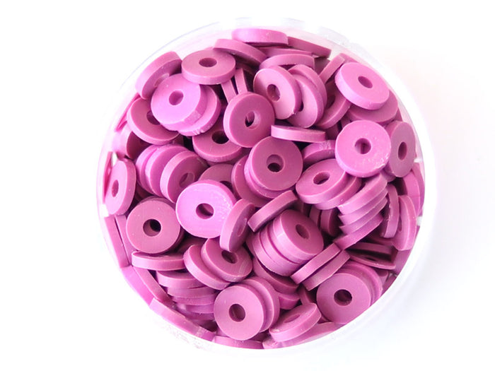 Achat Boite de perles rondelles heishi 6 mm - orchidée