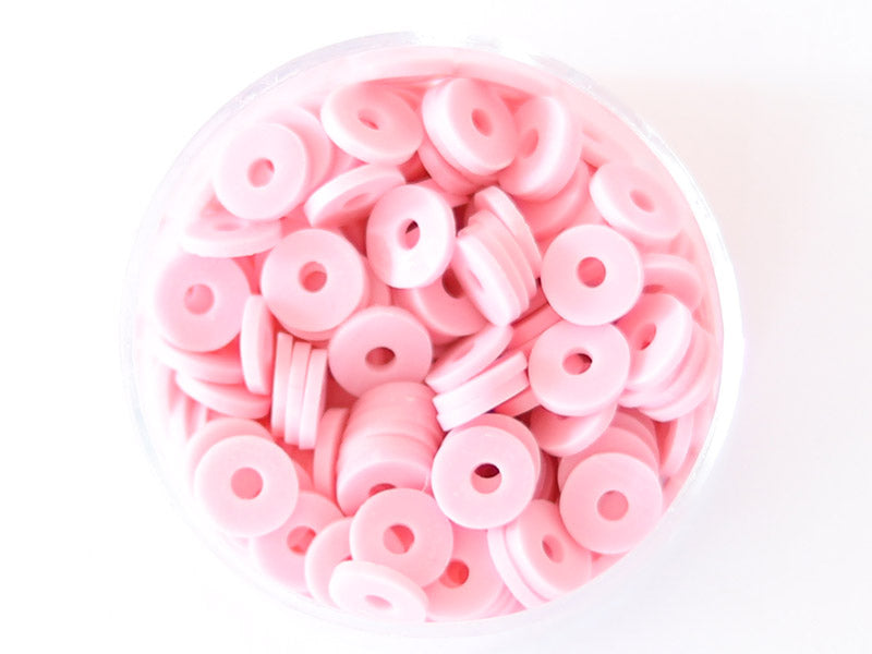 achat Boite de perles rondelles heishi 6 mm - rose