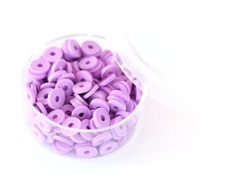 Achat Boite de perles rondelles heishi 6 mm - violet