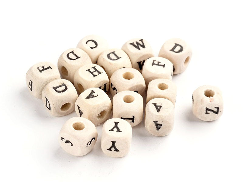 Achat 200 perles lettres alphabet cubes en bois