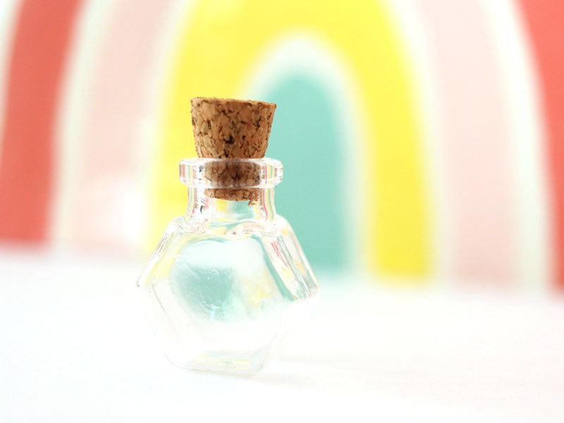 achat Fiole en verre hexagone - 25 mm