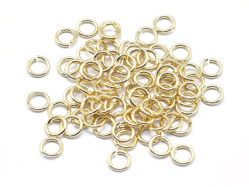 achat 20 anneaux 5 mm - doré à l'or fin 18K