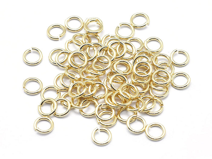 Achat 20 anneaux 5 mm - doré à l'or fin 18K