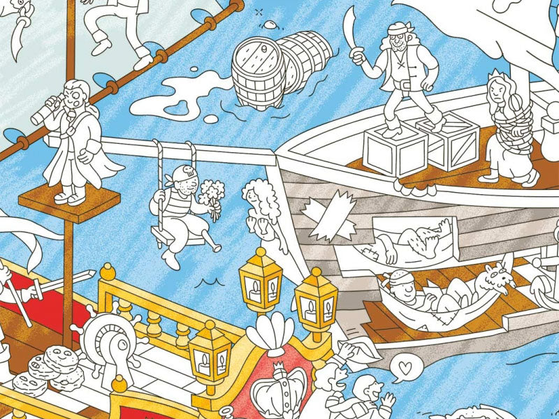Achat Poster géant en papier à colorier - PIRATES - OMY