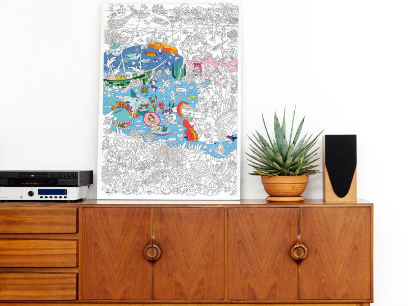 achat Poster géant en papier à colorier - OCEAN - OMY