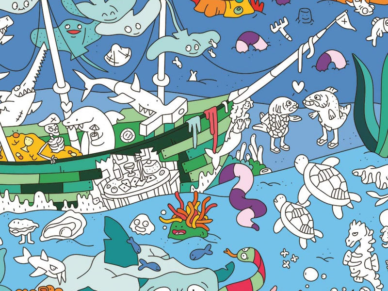 achat Poster géant en papier à colorier - OCEAN - OMY