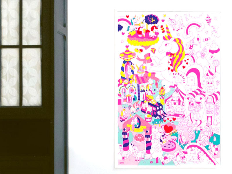 achat Poster géant en papier à colorier - LILY UNICORN - OMY