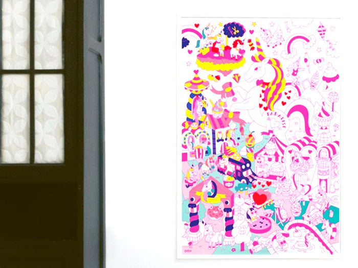 Achat Poster géant en papier à colorier - LILY UNICORN - OMY