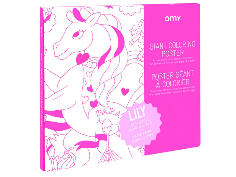 Achat Poster géant en papier à colorier - LILY UNICORN - OMY