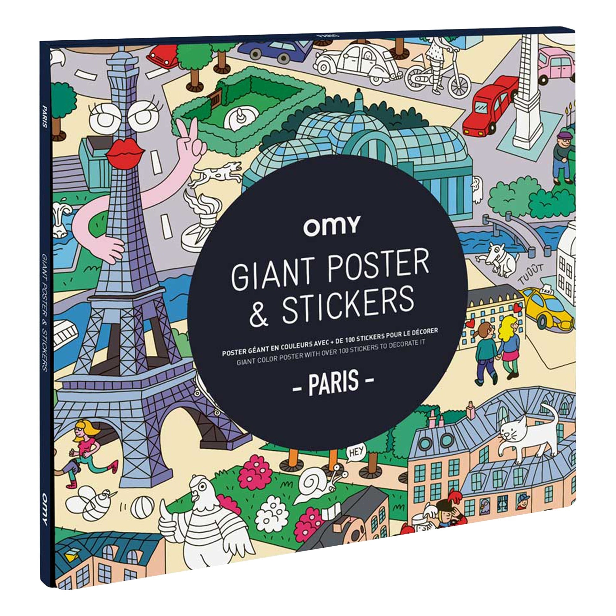 Achat Poster géant en papier à colorier et stickers - PARIS - OMY