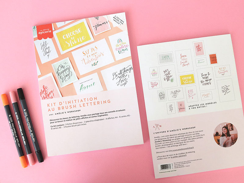 Achat KIT LETTERING La petite épicerie - rose/orange