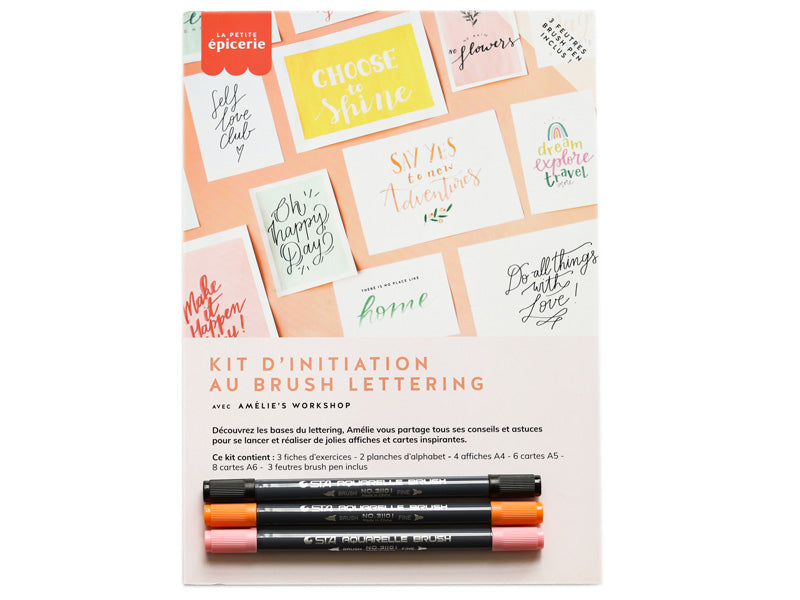 Achat KIT LETTERING La petite épicerie - rose/orange