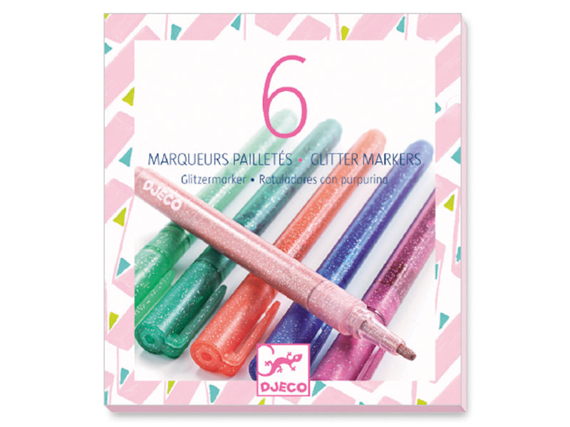 Achat 6 marqueurs pailletés - sweet
