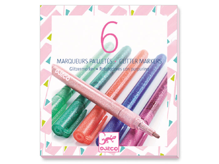 Achat 6 marqueurs pailletés - sweet