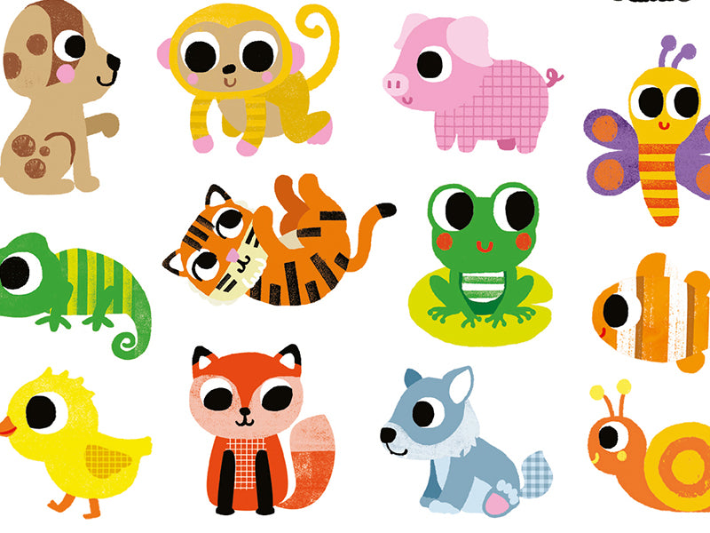 achat Grosses gommettes échenillées pour les tout petits - Bébés animaux