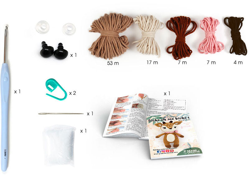 achat Kit crochet Cerise La biche - Graine Créative