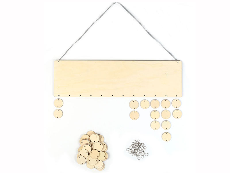 achat Calendrier des anniversaires en bois 40 x 12 cm