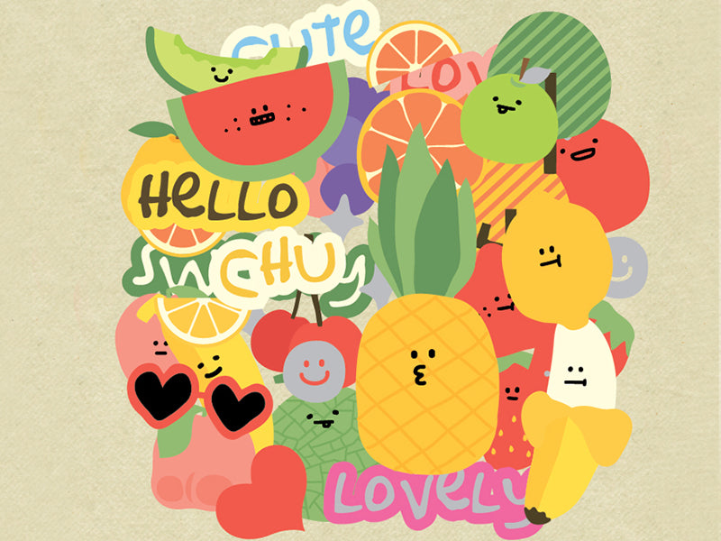 Achat Stickers fruits en folie