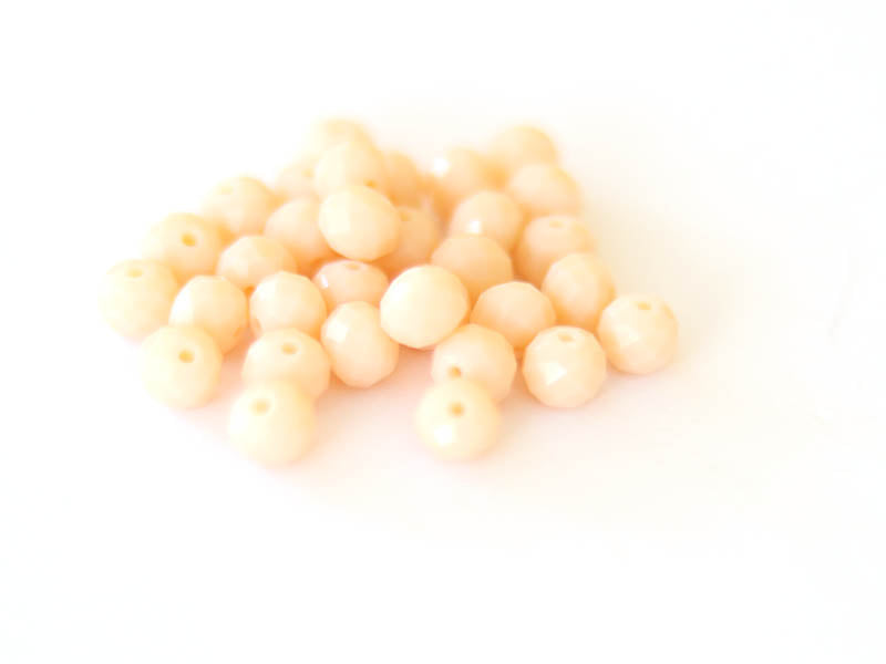 achat Lot de 50 perles à facettes en verre 8x6 mm - Rose poudré