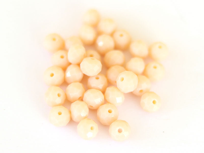 achat Lot de 50 perles à facettes en verre 8x6 mm - Rose poudré