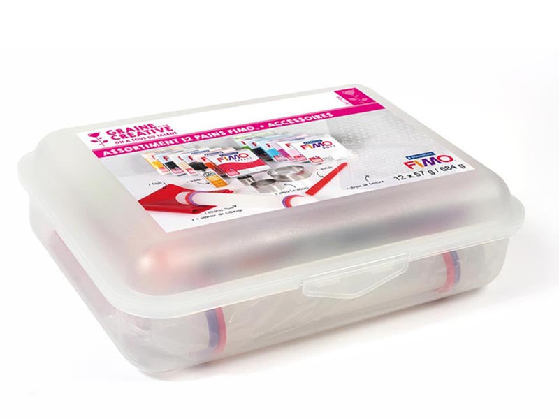 Achat Assortiment 12 pains Fimo + accessoires