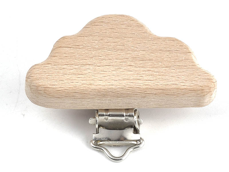 Achat Pince clip accroche tétine pour bébé - bois clair - nuage