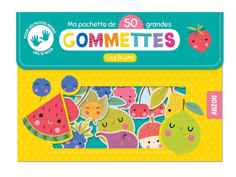 Achat Pochette de 50 grandes gommettes - les fruits - Inga Wilmink
