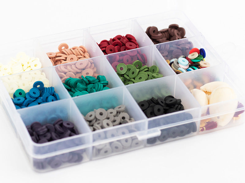 achat Boite de 11 couleurs naturelles de perles heishi 6 mm + accessoires