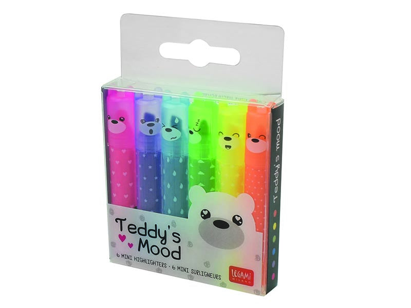 Achat Lot de 6 mini surligneurs - Teddy's Mood