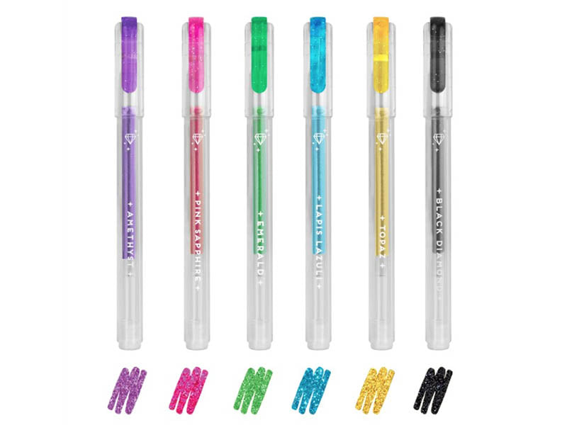 Achat Pochette de 6 mini stylos à encre gel paillettes - Legami