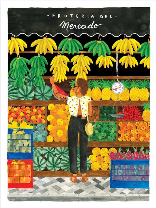 Achat Affiche aquarelle - Fruteria mercado - 18 x 24 cm - ATWS