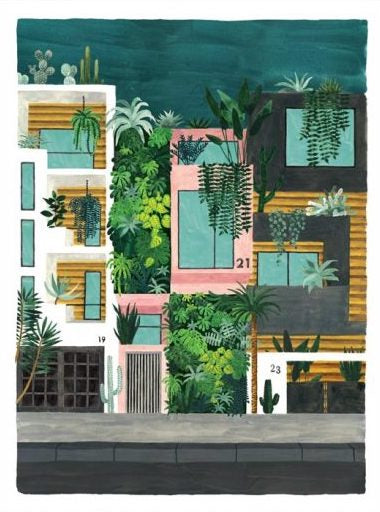 Achat Affiche aquarelle - Immeubles - 18 x 24 cm - ATWS