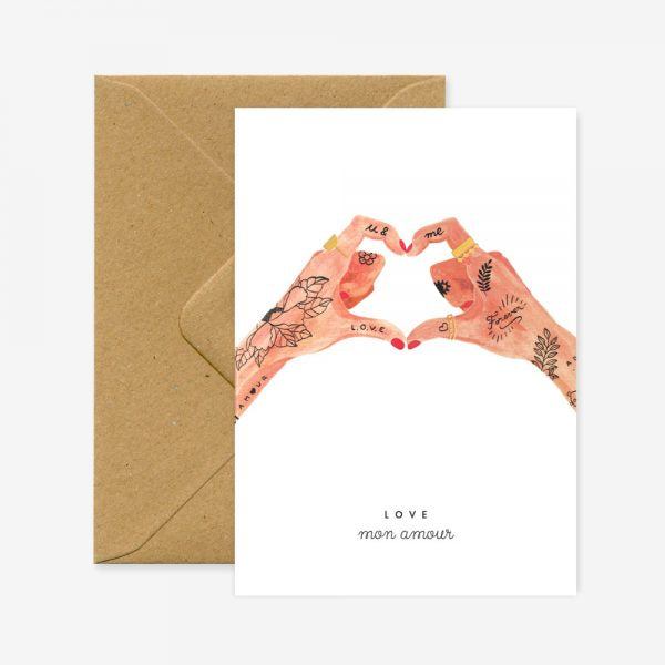 Achat Carte aquarelle - Hands of love - ATWS