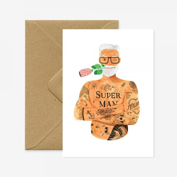 Achat Carte aquarelle - Super Man - ATWS