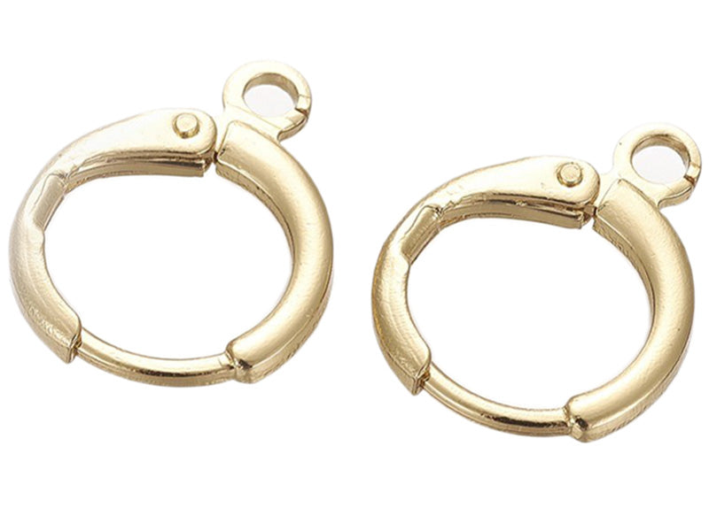 Achat Paire dormeuses rondes à breloque - doré à l'or fin