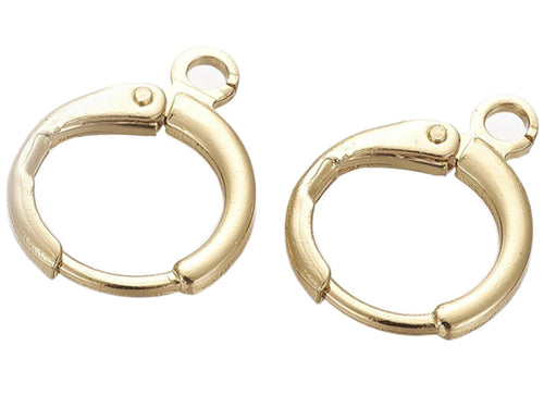 Achat Paire dormeuses rondes à breloque - doré à l'or fin