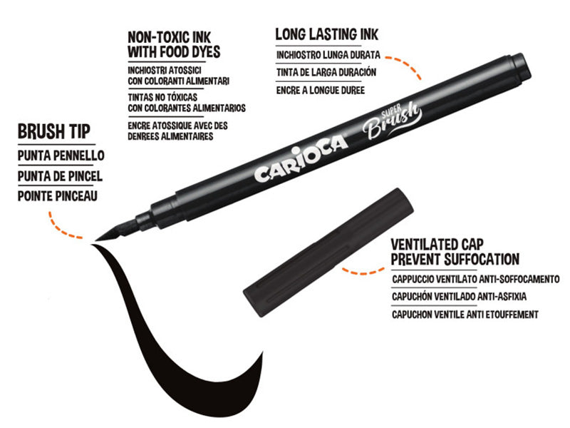 achat Set de 10 feutres Brush - Carioca Super Brush